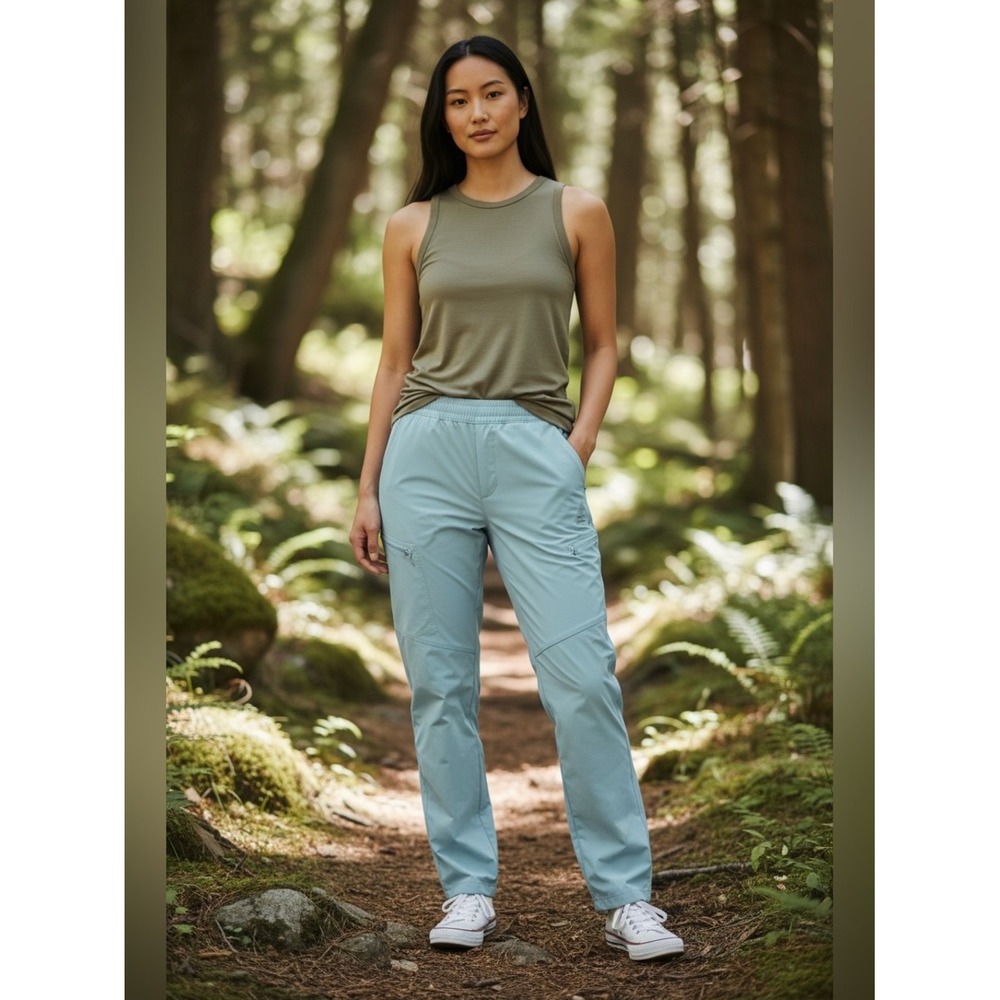 Alaskan Hardgear Hiking Pants Women's 6 Aqua Blue Nylon Cargo Performance.